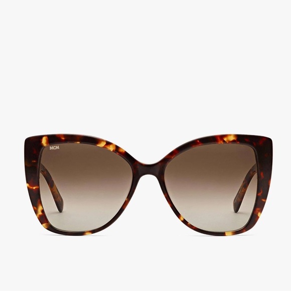 MCM Butterfly Sunglasses with Gradient Grey Lenses, Brown/Tortoise, NWT main image 12